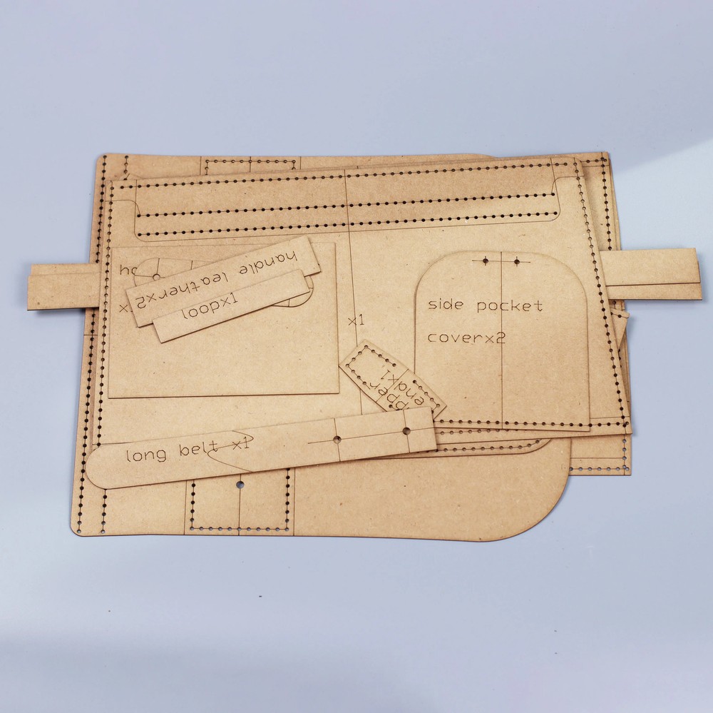 Shoulder bag pattern leather template 26x18x13cm