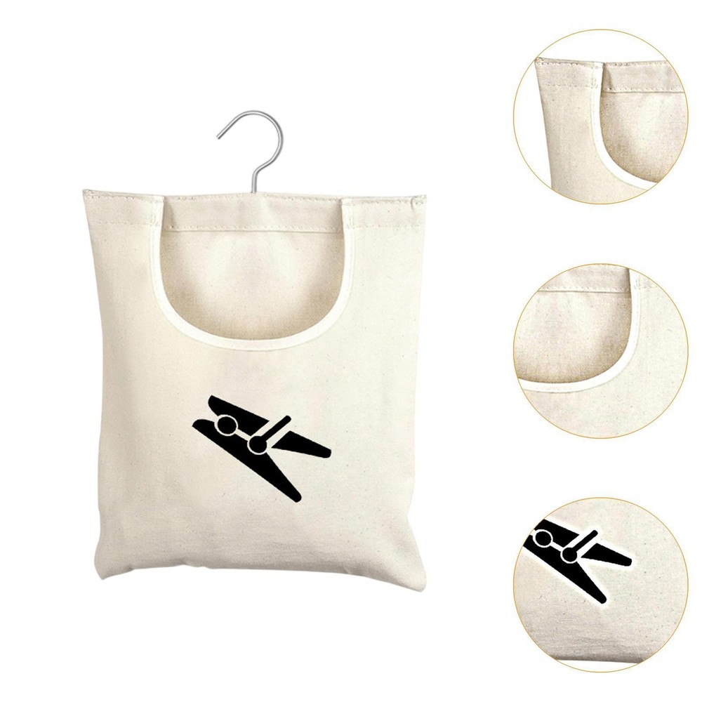 Clothespin Storage Bag Organizer with Hanging Hook Multipurpose Clothes Pin