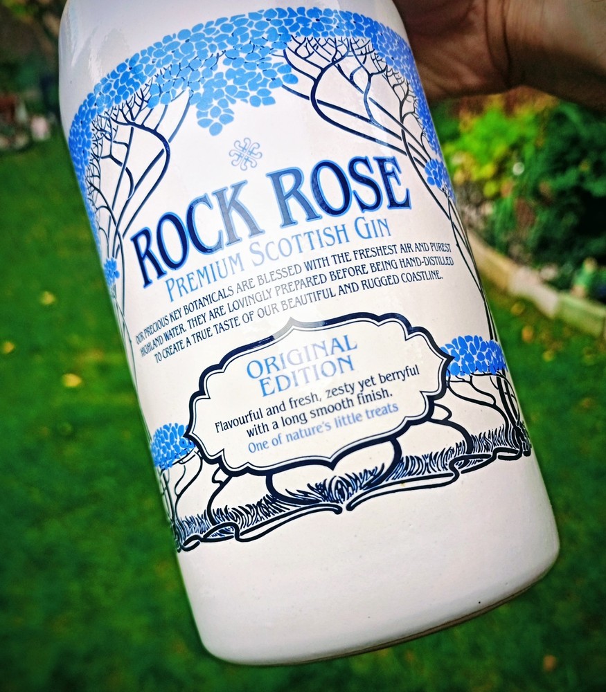 White Rock Rose Gin Ceramic 700ml Empty Bottle (great condition) Bar