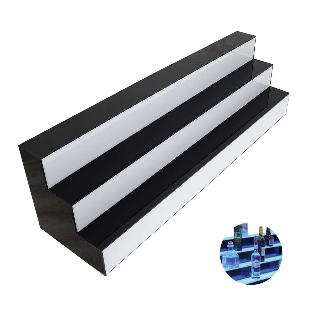 47" LED Lighted Glowing Liquor Bottle Display Shelf 3 Step Bottle Display Device
