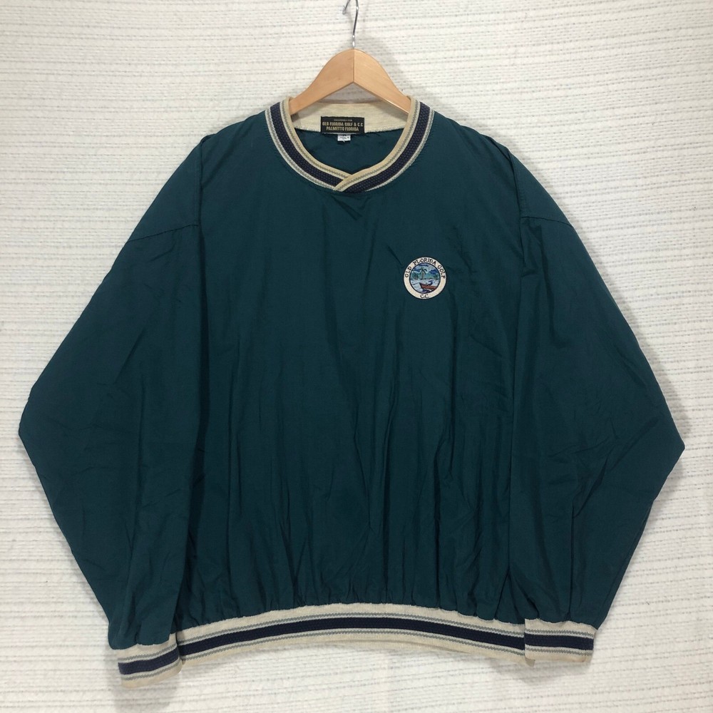 Old Florida Golf Pullover Windbreaker V-Neck Golfing Outdoors Mens M