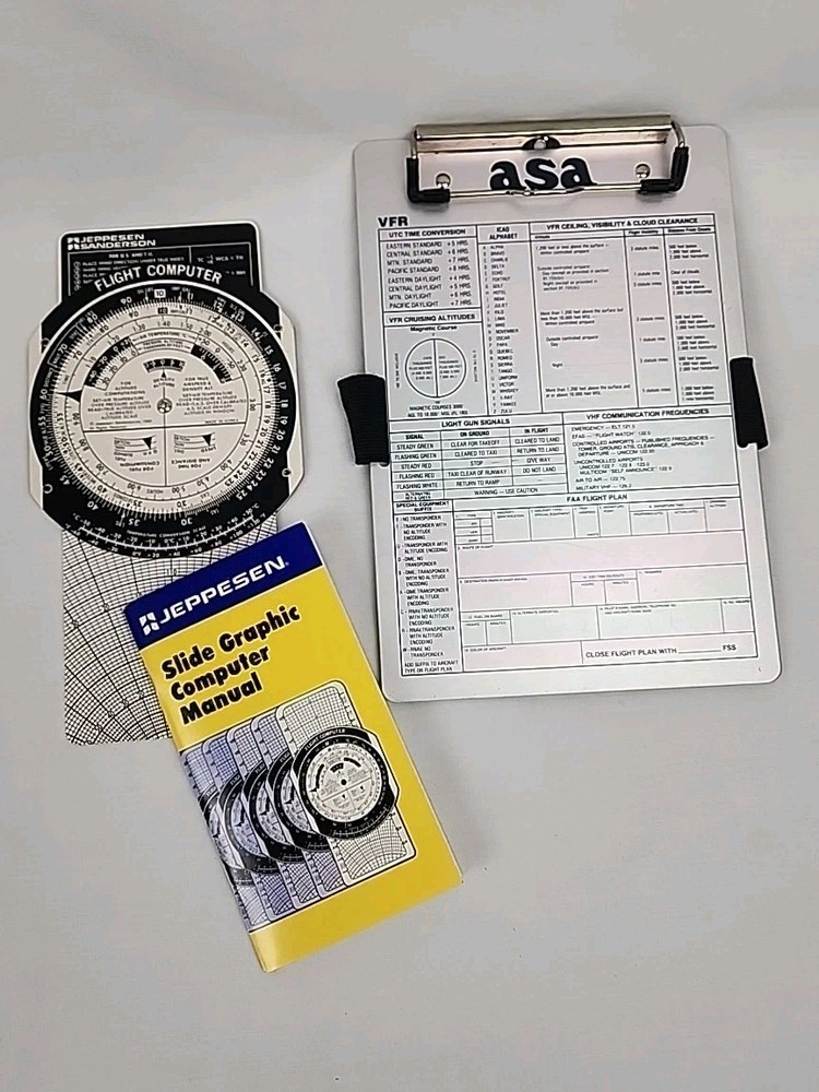 ASA Metal VFR Airplane Pilot’s Flight Reference Clipboard & Flight Computer
