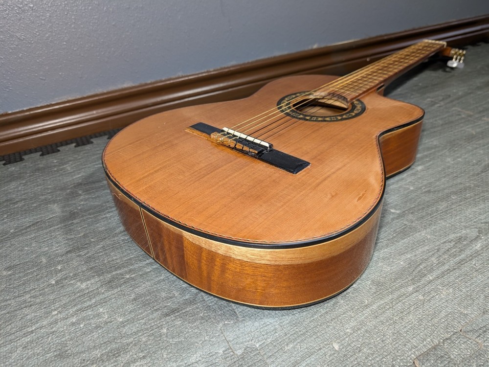 Damaged Cedar Guitar, Thin Box, See Pictures and Read Description