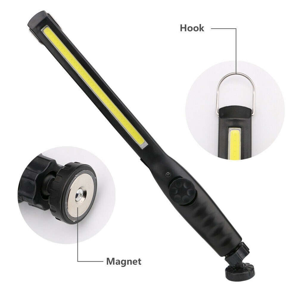 Magnetic Work Light USB Rechargeable Flashlight Handheld/Hanging Workshop Torch