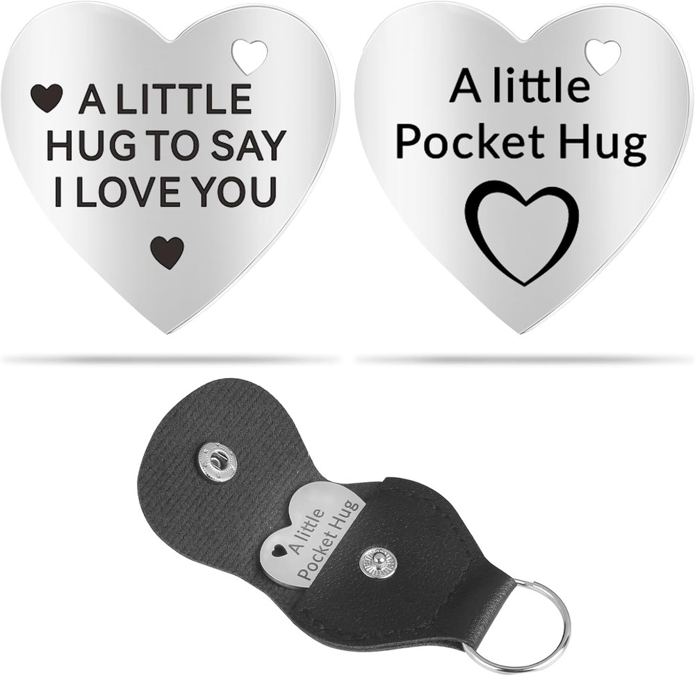 Pocket Hug Token - Double Sided Long Distance Relationship Keepsake Stainless St