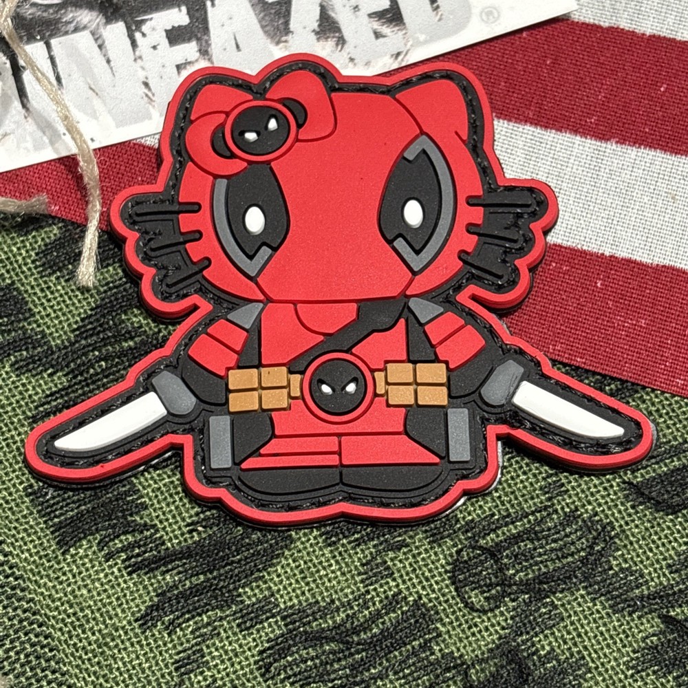 PvC 3D Hello Dead kitty Hook And Loop Patch High Quality 3d