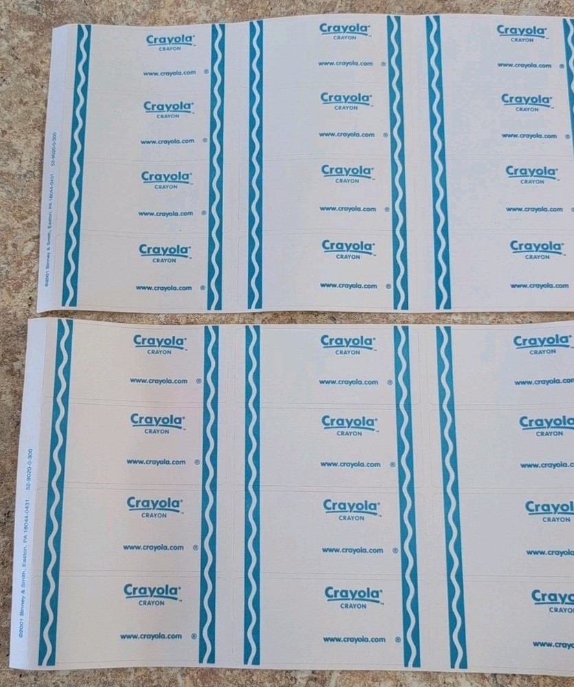 Crayola Crayon Wrappers New 2 Sheets