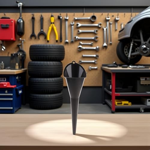 1Pc Black Multi-Function Auto Engine Oil Petrol Change Funnel Long Plastic