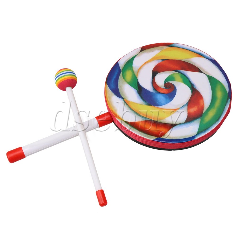 7.9" Lollipop Shape Drum Percussion Musical Instruments with Candy Drumstick