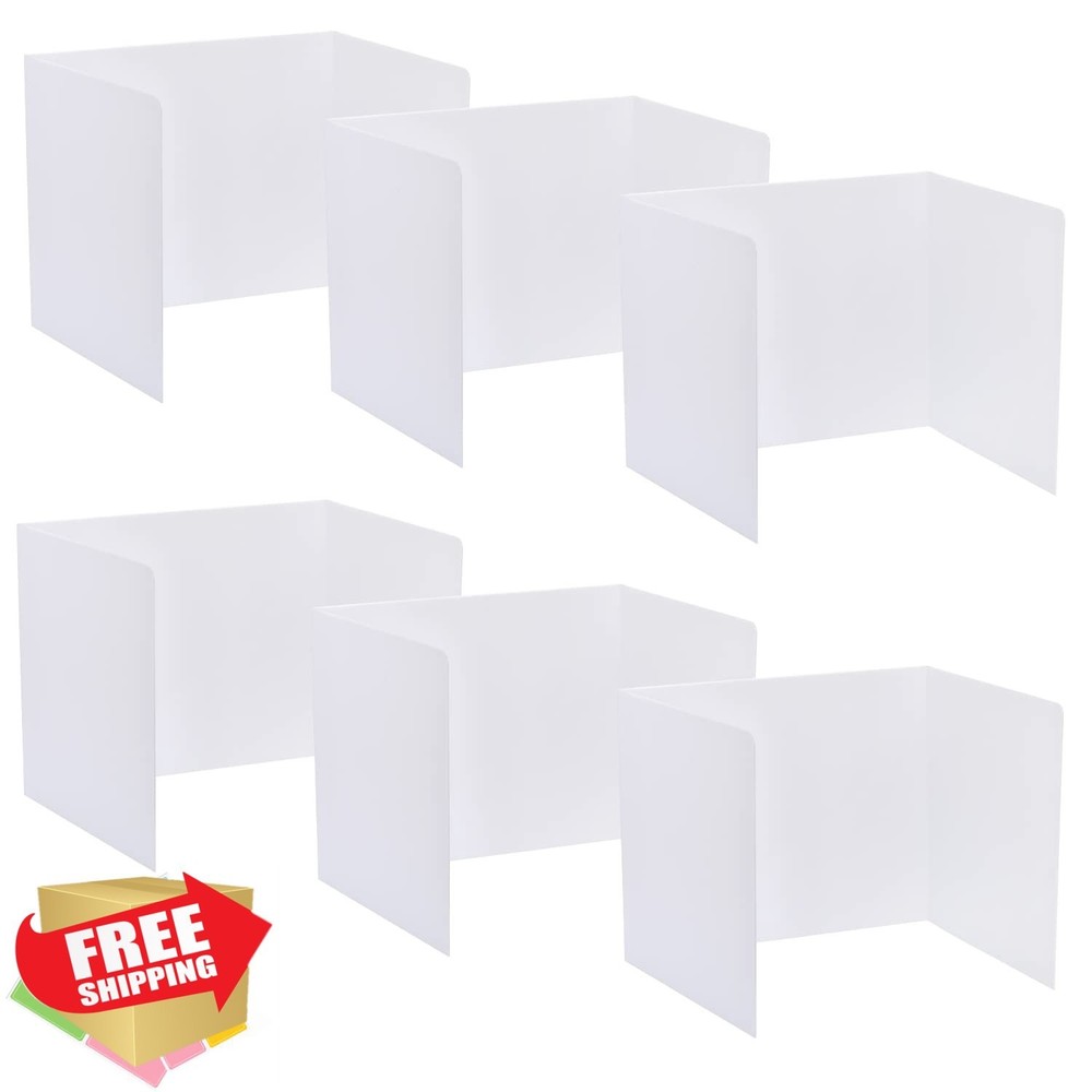 6pk Student Desk Privacy Shields Dividers Extra Labels