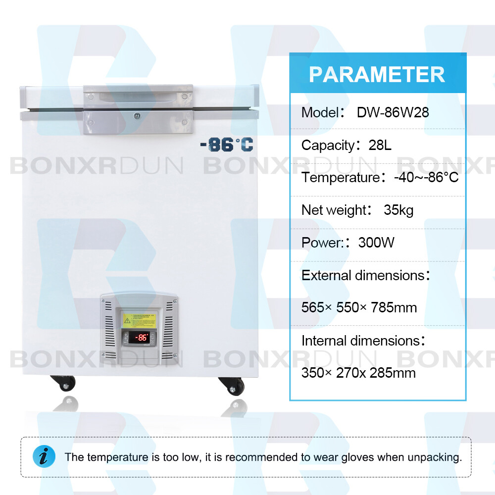 -86℃ Ultra Low Temperature Freezer Laboratory Deep for Samples Lab 28L 110V