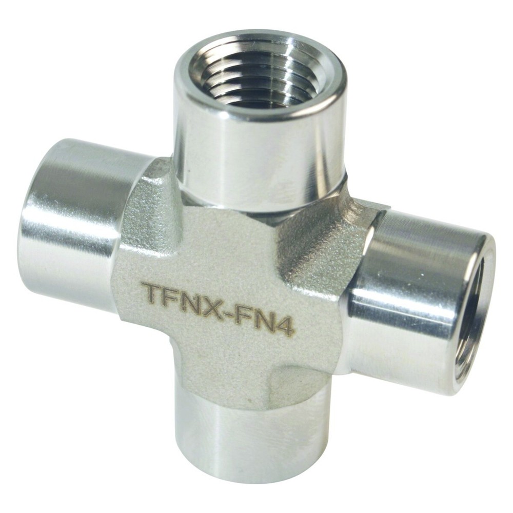 Threaded NPT Cross | FNPT 1/4 inch - SS316 (3 Pack)
