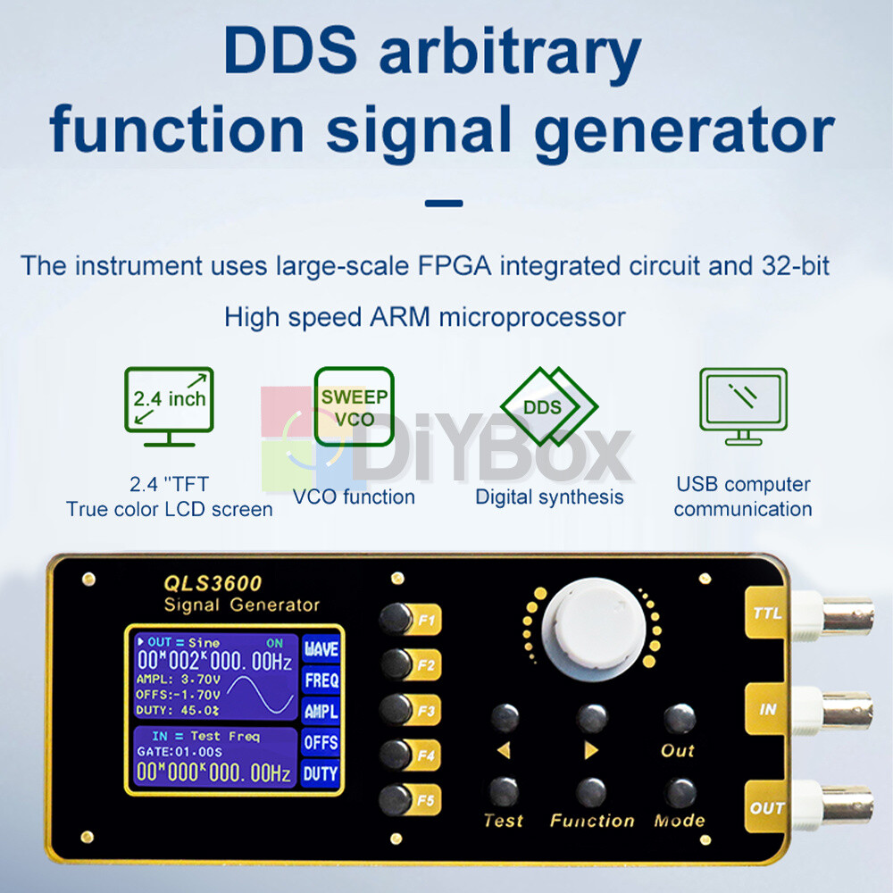 QLS3600S 2.4" TFT Arbitrary Wave DDS Function Signal Generator/ Frequency /Pulse