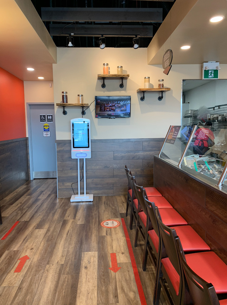 Interactive Digital Display Kiosks With Integrated Touchless Hand Sanitizer