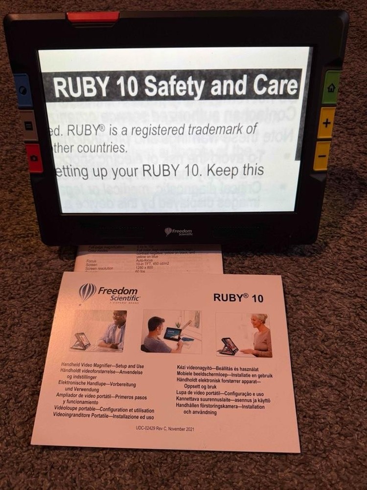 Freedom Scientific Ruby 10 Inch Touch Screen Video Handheld Tabletop Magnifier