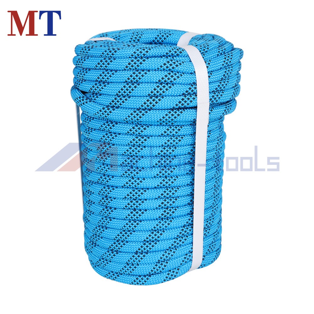 Strong Pulling Rope Braided Polyester Rope 3/8" × 100' 3520Lbs (Blue,Black)