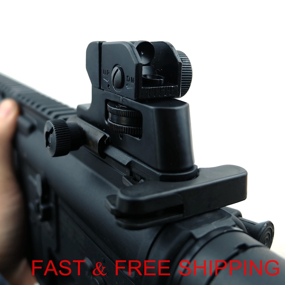 Metal Backup Rear Sight Detachable Compact Adjustment Windage Elevation