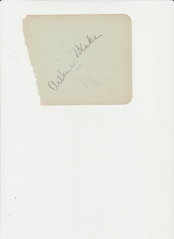 ARTHUR BLAKE AUTOGRAPH ON ALBUM PAGE