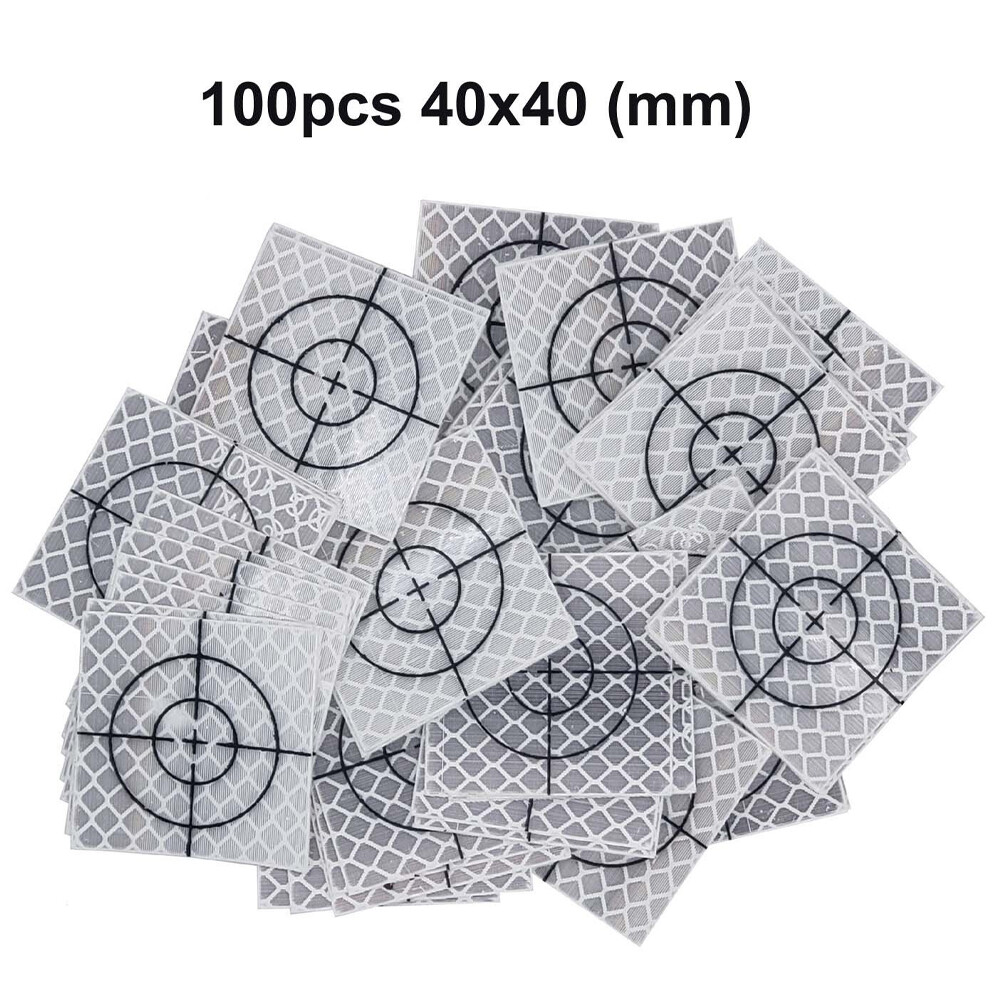 100Pcs 40*40mm Total Station Reflector Silver Reflective Target US