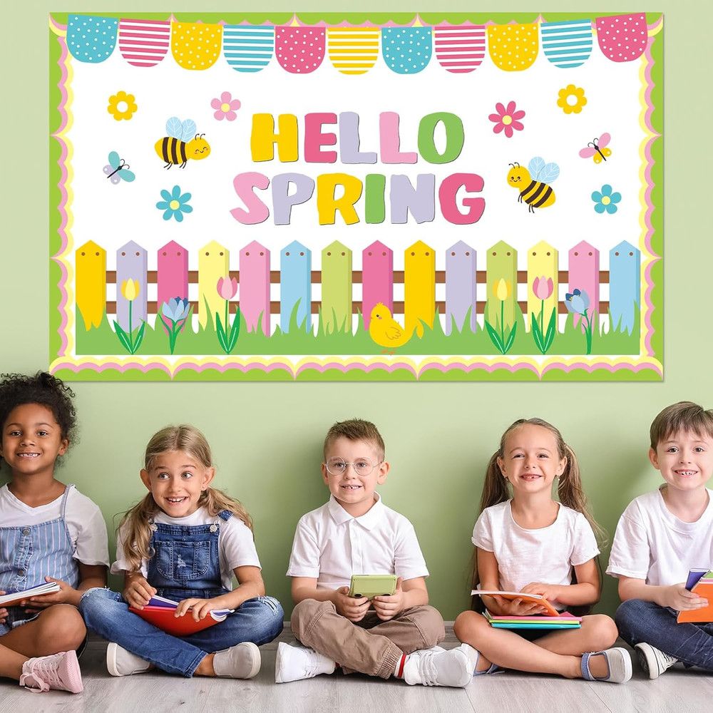 Hello Spring Bulletin Board Decorations Set Spring Classroom Decor Colorful Tuli