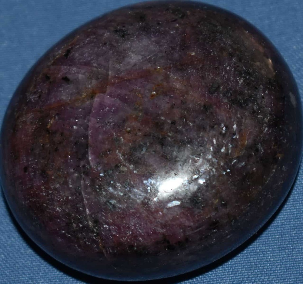 Shimmering Ruby Soap-Shaped Palm Stone #7