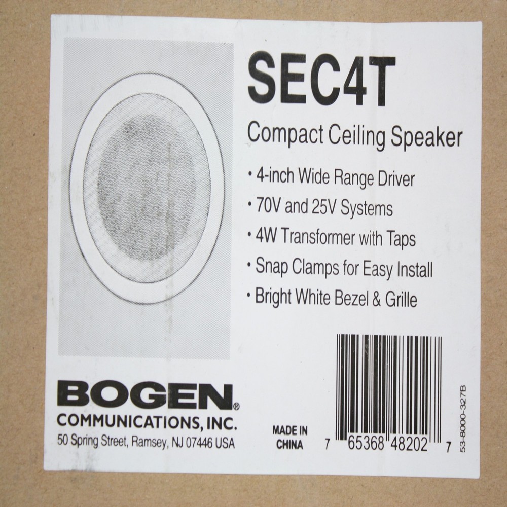 Bogen SEC4T In-ceiling Speaker 4 W RMS White