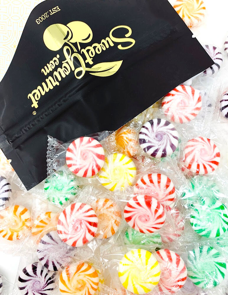 SweetGourmet Assorted Fruit Pinwheels Hard Candy | Wrapped Starlights |