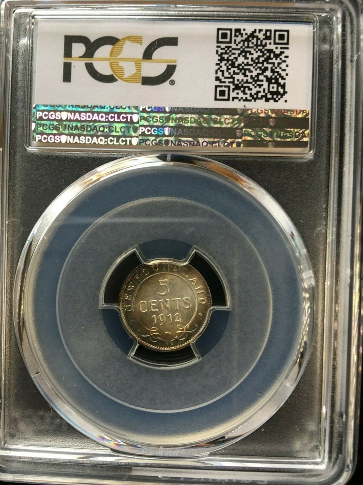 1912 PCGS Graded Newfoundland ¢5 Five Cent, **MS-66** #4107