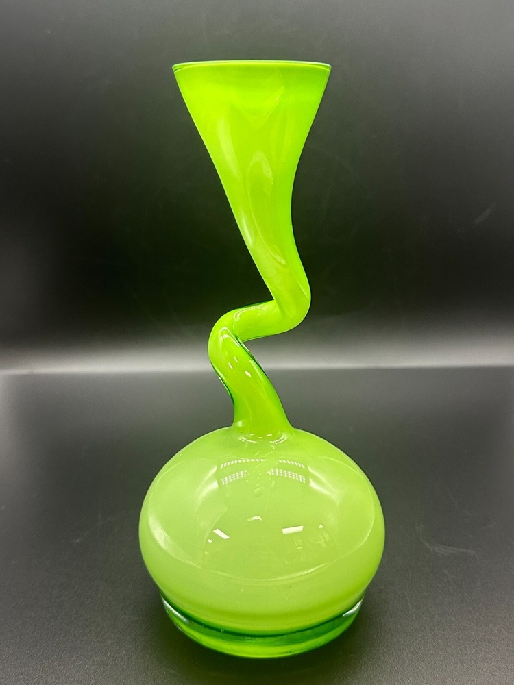 Amazing 8" Poland green bud vase
