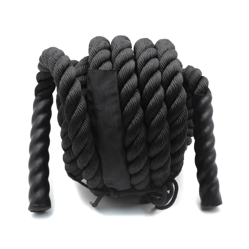 1.5" Poly Dacron 30 ft Battle Rope Workout Strength Exercise Training Rope Black
