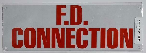 FD Connection Sign (White Reflective, Aluminum 4x12)-REF24-1027