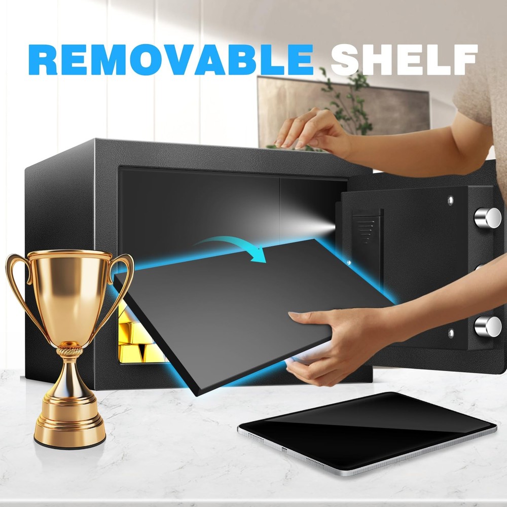 1.5 Cu Ft Small Fireproof Safe Box For Home Documents with Type-C External Po...