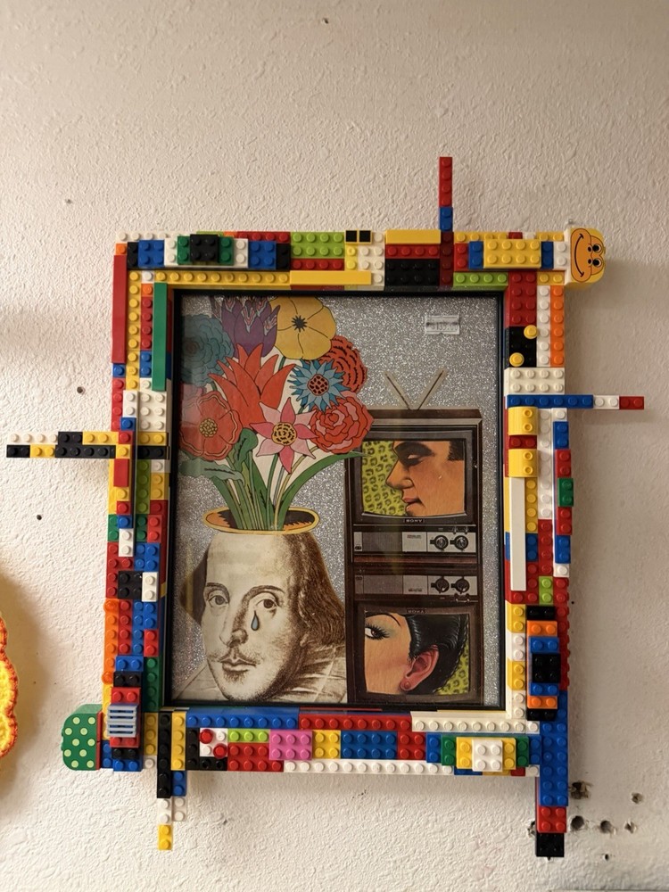 Custom made collage art in Lego brick Frame