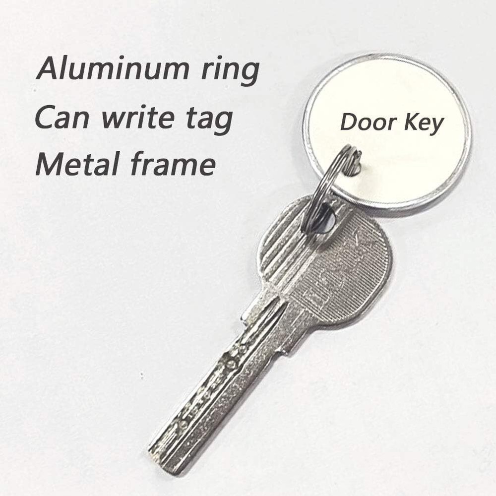 Paper Key Tags - 100 Pack Paper Key ID Label Name Tags with Split Ring, Keychain