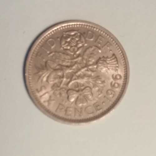 6 pence coin 1966