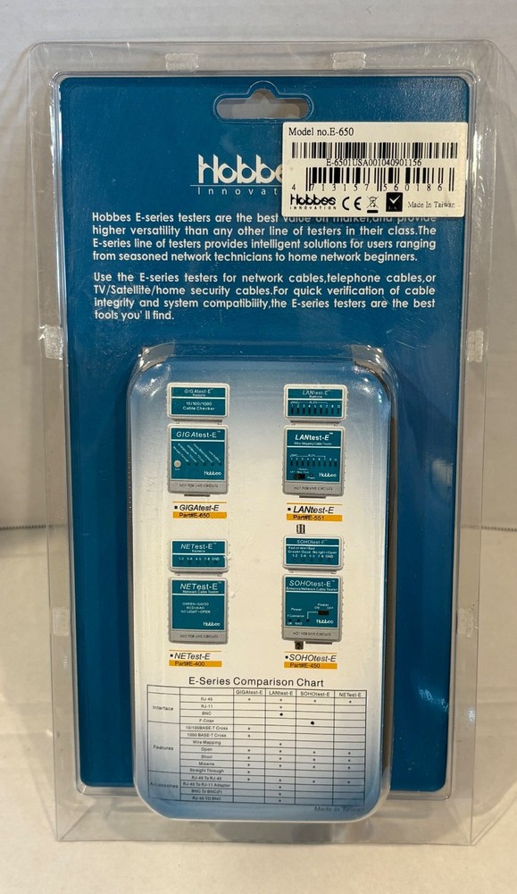 Hobbes GIGAtest-E-650 Cable Checker 10 100 1000 Compact Basic Network Tester