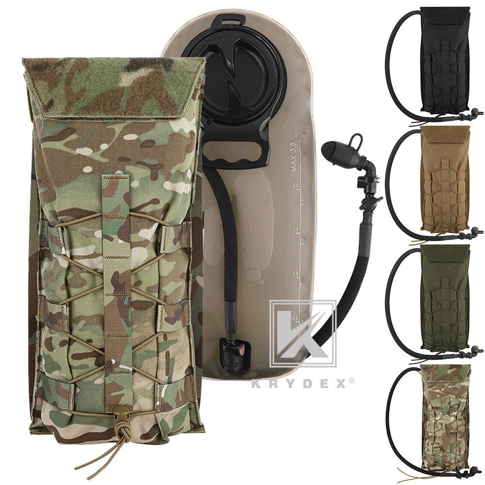 KRYDEX Tactical Hydration Carrier Pack MOLLE BackPack Modular 3L Water Bladder