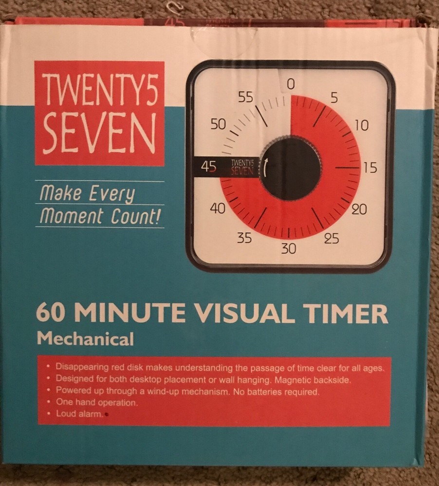 60-Minute Visual Timer | Twenty5 SEVEN disappearing red disk shows time left