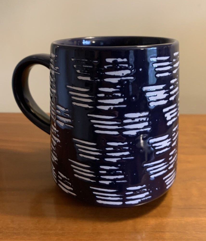 Thyme & Table Drinkware Cobalt Blue & White Lines Stoneware Coffee Tea Mug