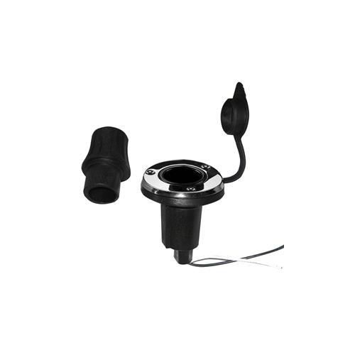 Perko Locking Collar Pole Light Mounting Base - 2 Pin - Round - Stainless Steel