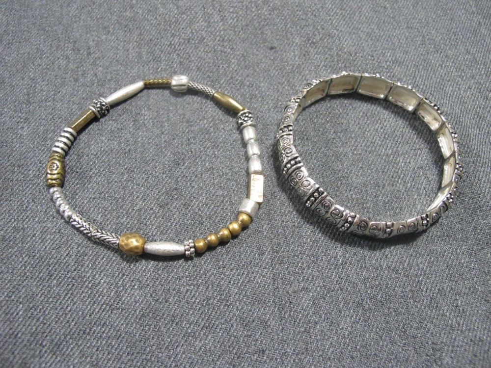Vintage boho different design metal beads elastic bracelets