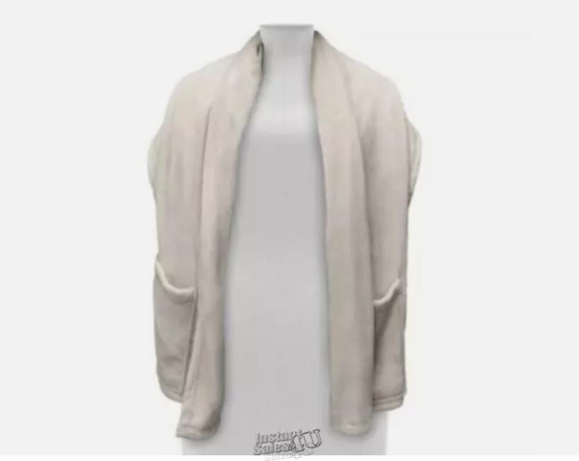 Serta Heated GREY Cuddler Throw with pockets- with 5 setting controller 74 x 26
