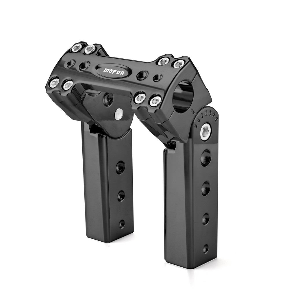 Rise 6" Black Pullback Handlebar Clamp Riser For Harley Road King Softail Dyna