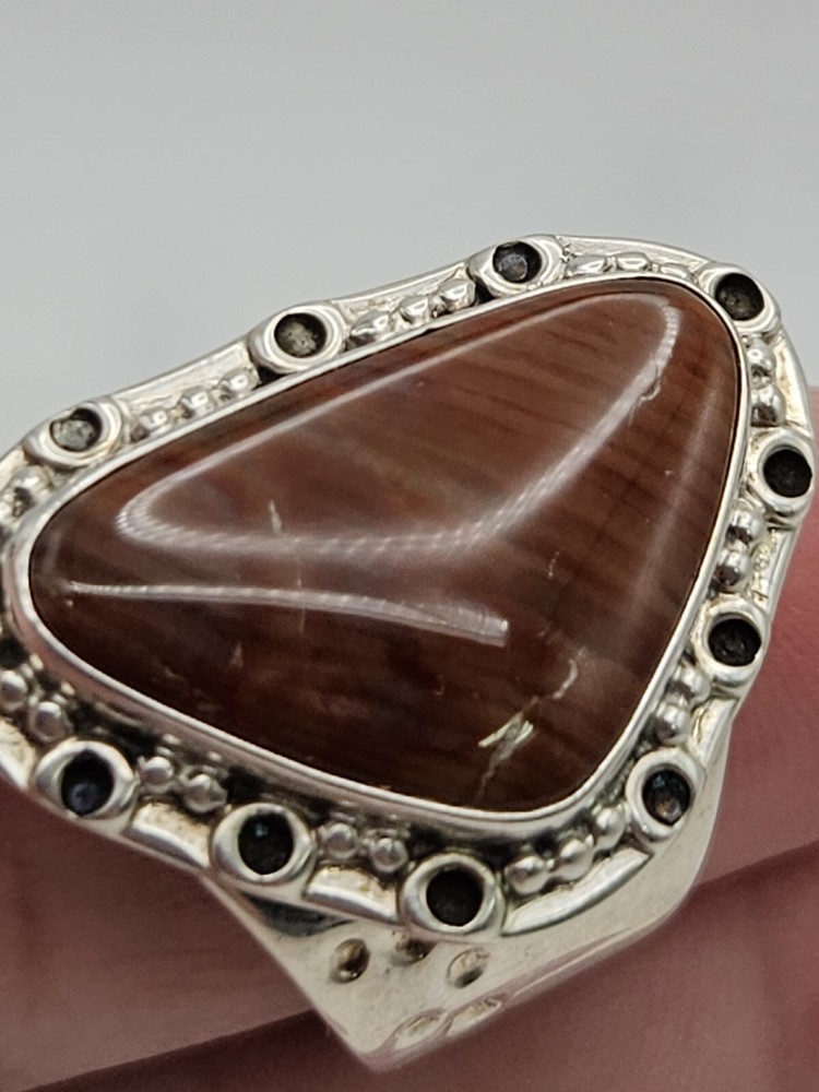 Jay King DTR Sterling Silver Natural Stone Ring Size 10