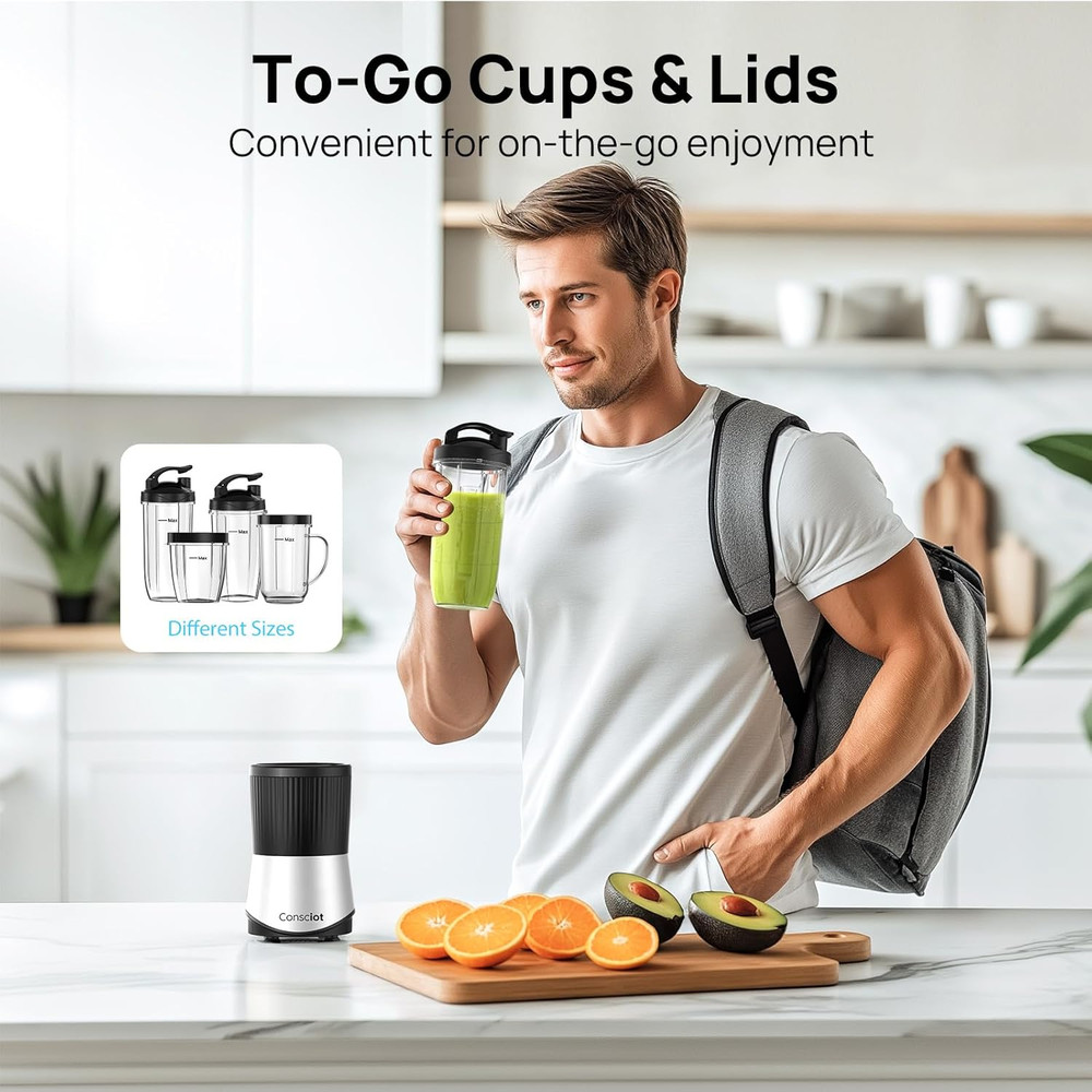 CB08 16-Piece Blender & Grinder Combo for Kitchen and Personal Size, Blend Shake