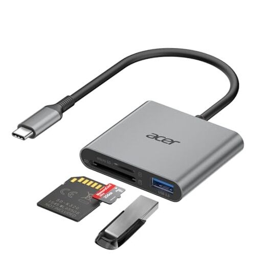 SD Card Reader USB C, 3 in 1 Memory Card Reader for iPhone 16/15 with Dual