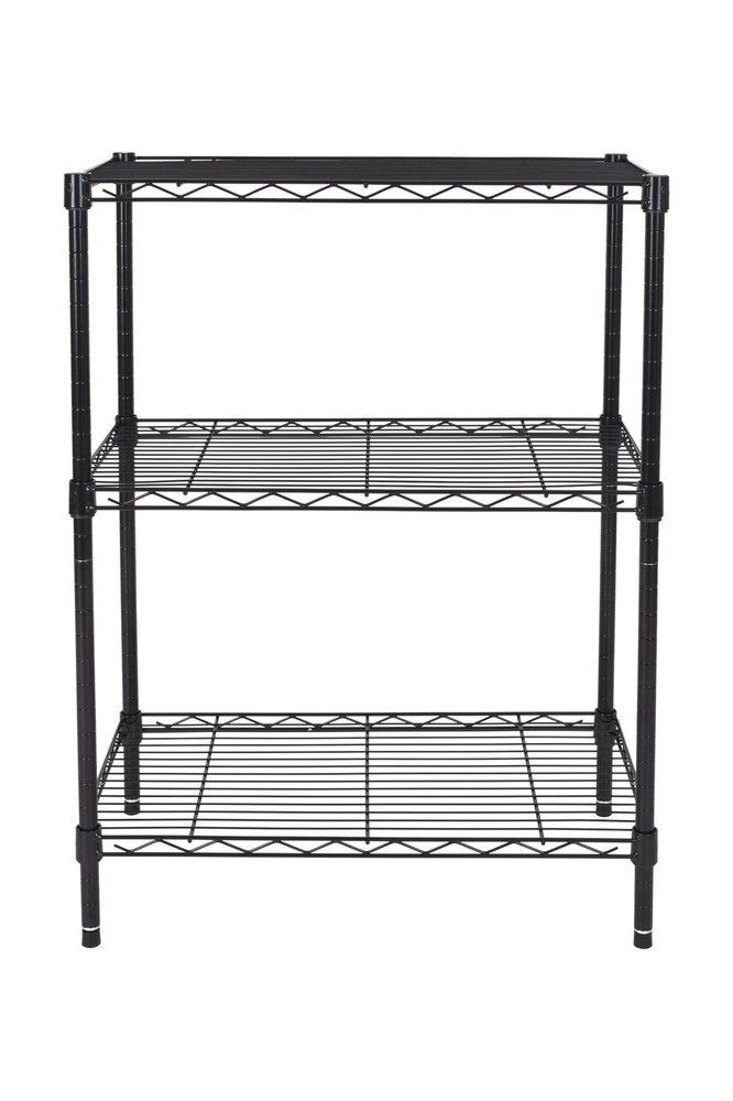 Hyper Tough 3-Tier Multipurpose Wire Shelving Rack, Black Color,750lbs Load