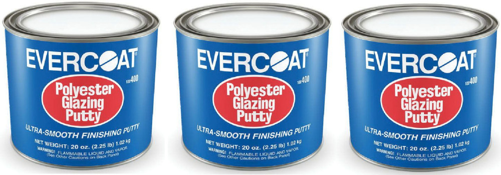 EVERCOAT400 Polyester Glazing Putty, (3 Pack)