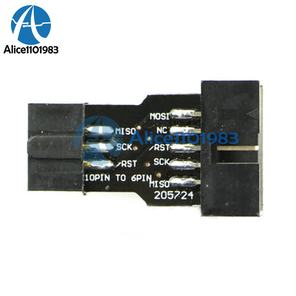 USBASP USBISP AVR Programmer USB+10 Pin Convert to Standard 6Pin Adapter Board