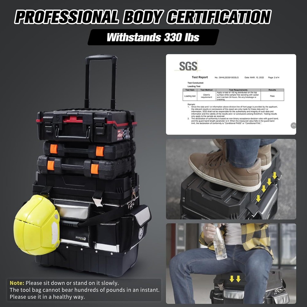 MARUTAI 18‘’ Rolling Tool Kit with Wheels, Tool Bag Organiser.